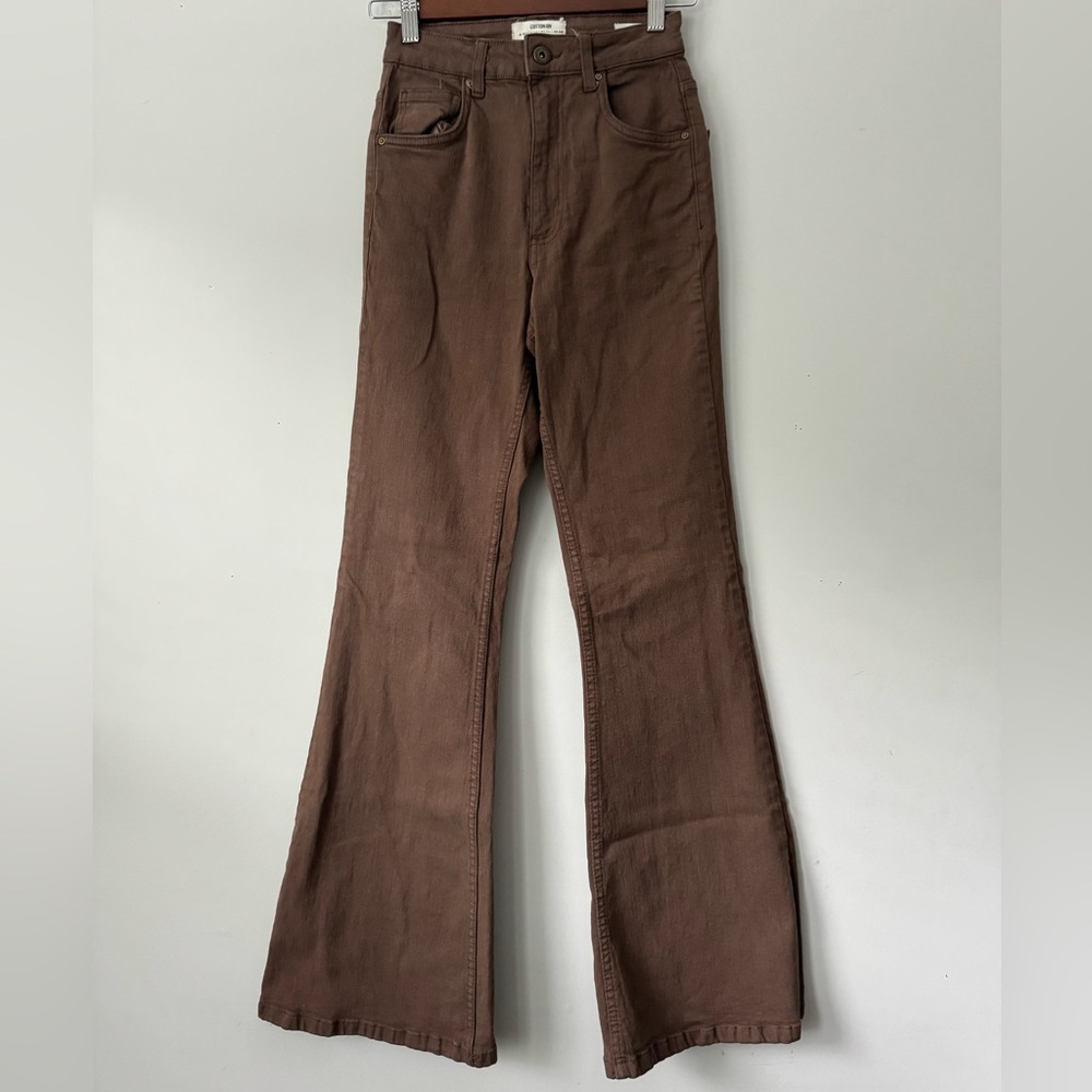 Cotton-On Brown Original Flare Jeans with High-Waist